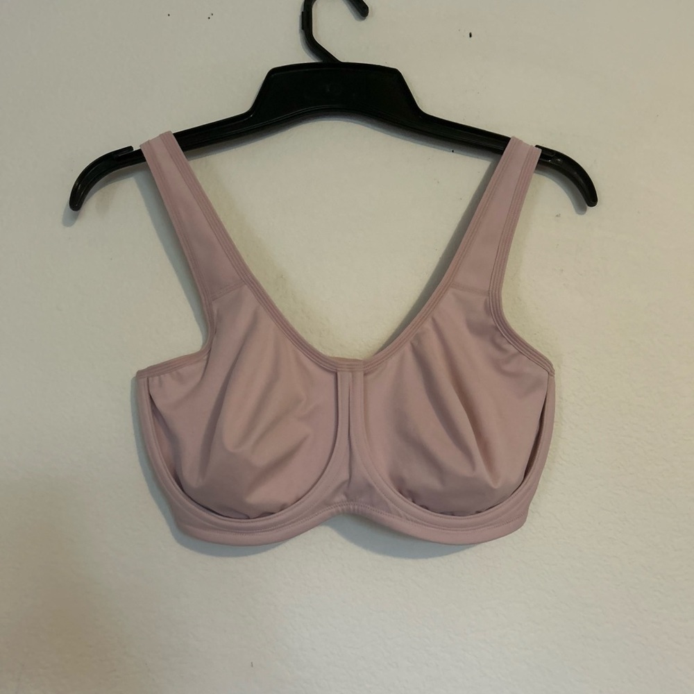 Syrokan Women's Max Control High Impact Underwire Sports Bra 34F Soft Pink